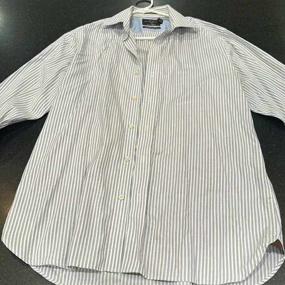 black brown 1826 dress shirts Black Brown 1826 Mens Classic Fit 2-PLY Non-Iron Dress Causal Shirt Size 16.5